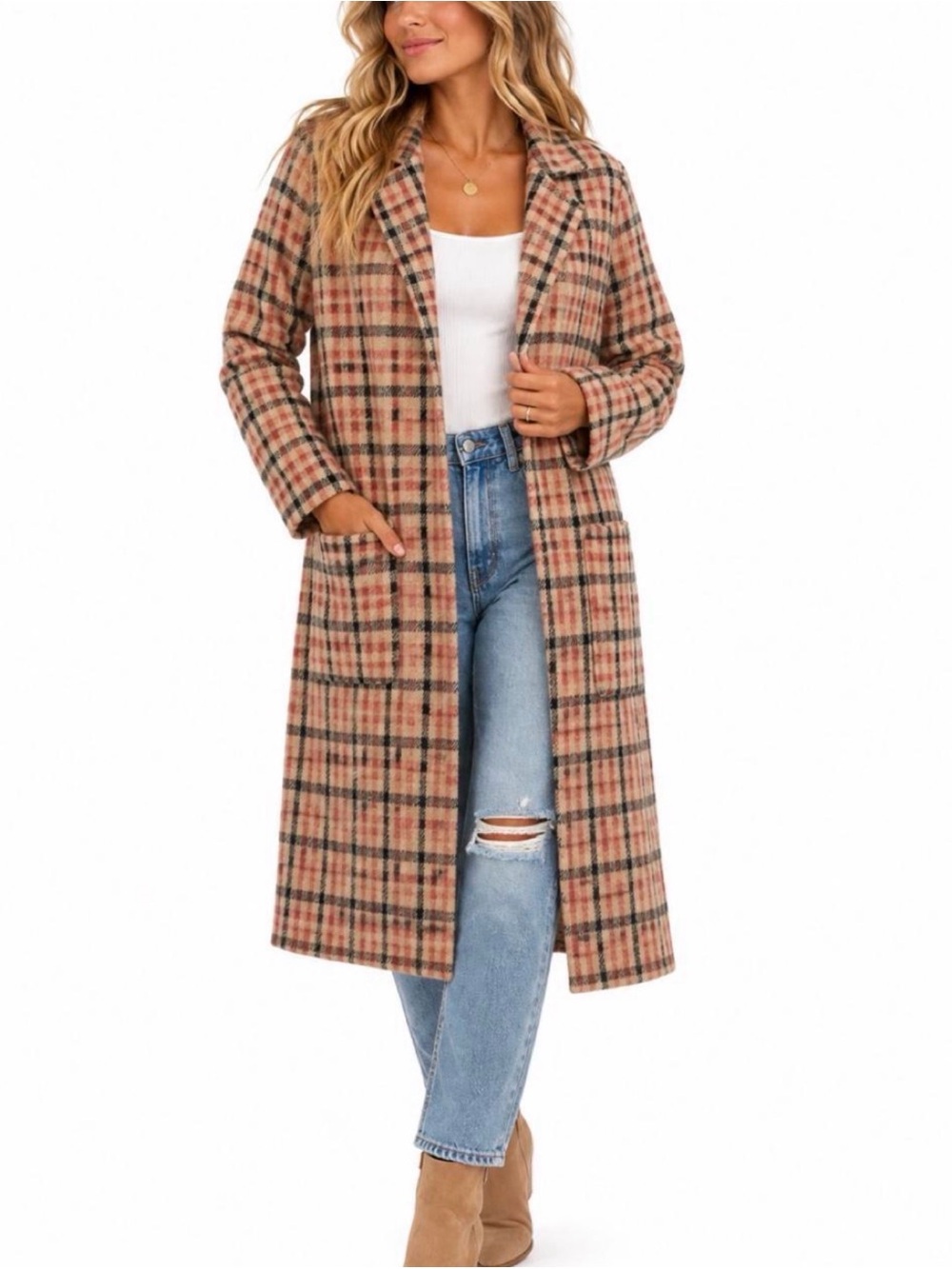 $150 🍂 CLICHÉ PLAID LONG COATIGAN / DUSTER — SIZE S